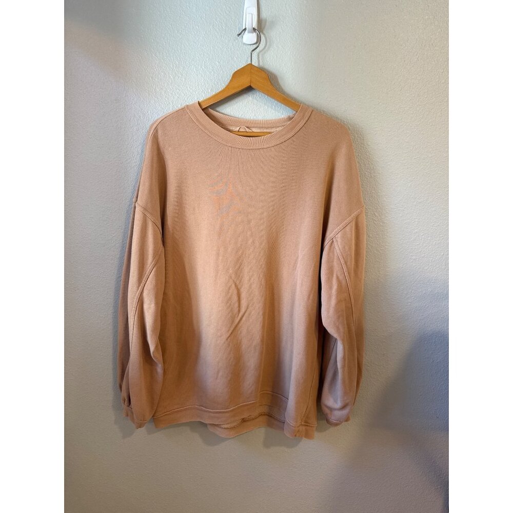 Aerie Sweatshirt Women Small Peach Oversized French‎ Terry Crewneck Long Sleeve